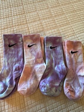 Nike Toddler Tie-Dye Crew Socks - Purple, Pink, Blue